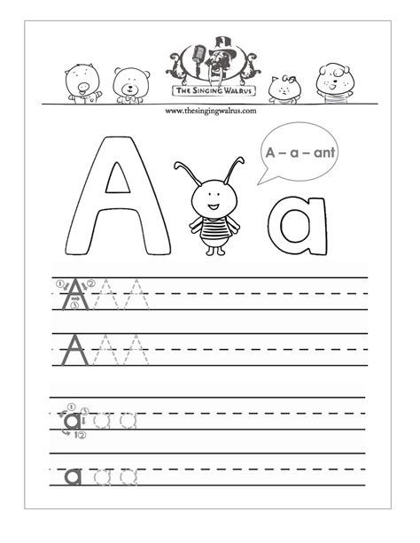 Free printable letter A practice sheet for kids, a combination of ...