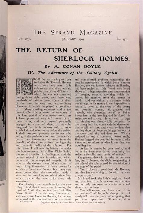 Old Books & Things.. — Part IV The Return of Sherlock Holmes - Arthur...