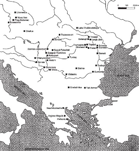 Neolithic sites in southeast Europe with dancing figures. | Download ...