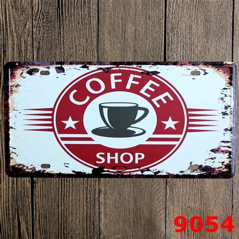 30X15CM Coffee Shop Vintage Home Decor Tin Sign for Coffee Store Wall ...