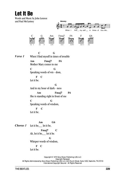 Let It Be by The Beatles - Guitar Chords/Lyrics - Guitar Instructor