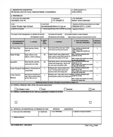 FREE 7+ Sample Army Risk Assessment Forms in PDF