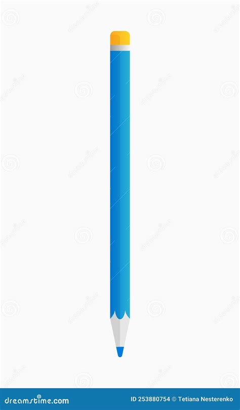 Blue Pencil for Drawing Vector Design Element Stock Vector - Illustration of pupil, university ...