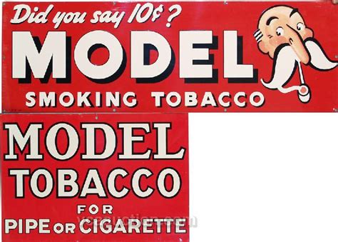 Lot Of 2 Model Tobacco Tin Signs