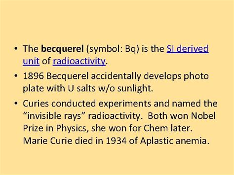 Nuclear Radiation Henri Becquerel Marie Curie Radioactivity Nuclear