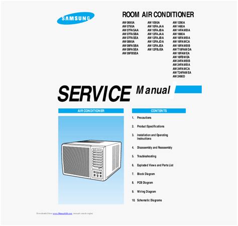 Samsung Air Conditioner Service Manual, HD Png Download - kindpng