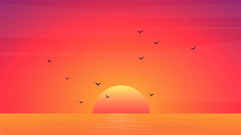 Minimalist Sunset Desktop Wallpapers - Top Free Minimalist Sunset ...