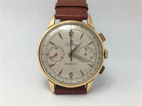 Vintage Breitling 18K Solid Gold Chronograph Men's Watch ref. 1191 ...