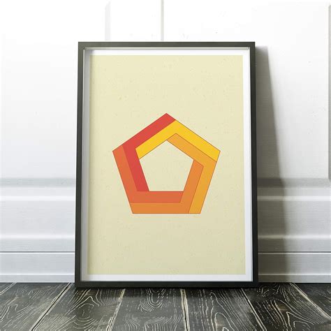 Amazon.com: 80's Style Penrose Pentagon Poster, Optical Illusion Print with Escher Style ...