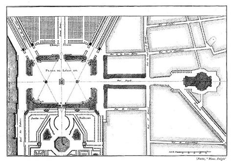 Gabriel: Plan of Place Louis XV (today de la Concorde), Paris (1753 ...