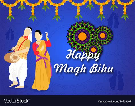 Image of happy magh bihu Royalty Free Vector Image