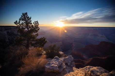 Premium AI Image | A sunrise view from the grand canyon