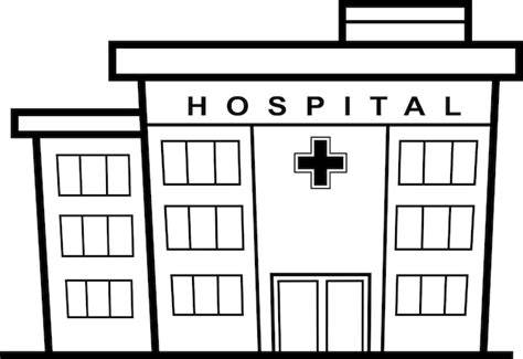 Hospital Building Clipart Black And White Lion