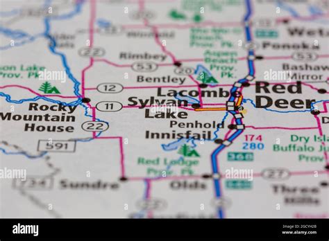 Map of sylvan lake alberta hi-res stock photography and images - Alamy