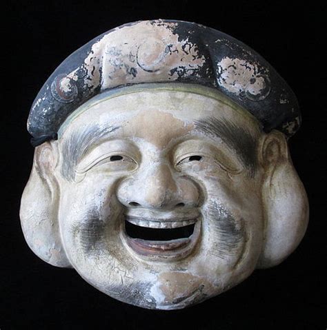 Large and dramatic Japanese Ceramic Mask of Daikoku (item #1328618)