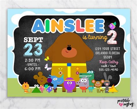 Hey Duggee Invitation for Birthday Party / by PrintableWishes ...