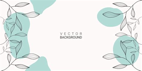 Minimalist abstract background with outline plant flower and leaves 2547521 Vector Art at Vecteezy