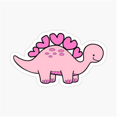 "Pink dinosaur" Sticker for Sale by Bubbly Stickers | Dinosaur stickers, Aesthetic stickers ...