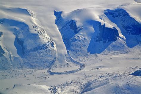 Complete terminal moraine from small valley glacier, northeastern Baffin Island, Nunavut, Canada ...