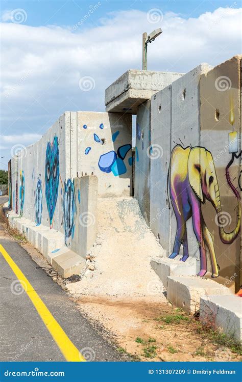 Concrete Security Separation Fence on the Border between Israel and Lebanon. Editorial Stock ...