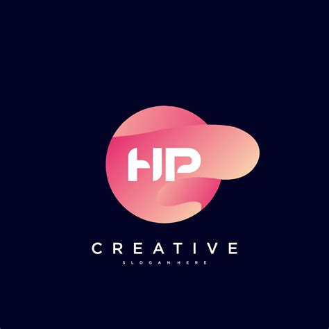 HP Initial Letter logo icon design template elements with wave colorful art. 13268451 Vector Art ...