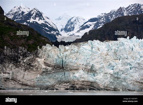 The Margerie Glacier and Mount Fairweather in Glacier Bay National Park Alaska USA. Tarr inlet ...