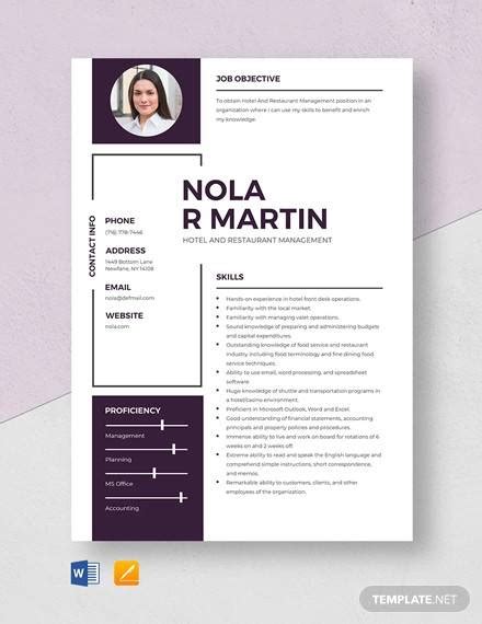 FREE 11+ Sample Restaurant Resume Templates in PDF | MS Word