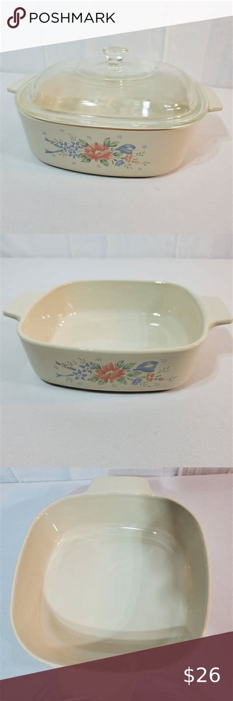 CorningWare 2 Liter Casserole Symphony Pattern with Pyrex lid | Pyrex lids, Corningware, Pyrex