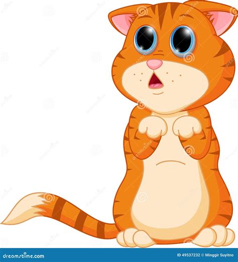 Sad Kitten Cartoon Standing Vector Illustration | CartoonDealer.com ...