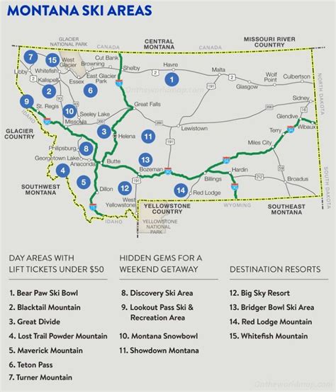 Montana Ski Areas Map | Montana ski, Area map, Ski area