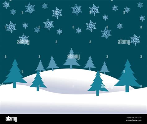 Christmas Landscape vector illustration Stock Vector Image & Art - Alamy