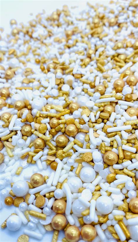 White Gold Sprinkle Mix Edible Gold Sprinkles | Etsy