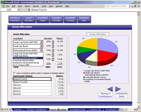 Asset Allocation Spreadsheet Template Budget Spreadshee Excel Asset Allocation Tool. Asset ...