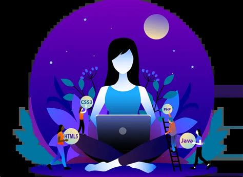 Free Women Web Developer With Laptop Illustration - Free Download Seo & Web Illustrations ...