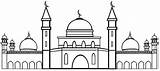 Flat Design Mosque Coloring Page sketch template