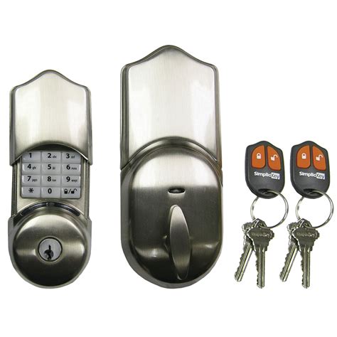 This electronic keypad deadbolt residential door lock can be unlocked ...