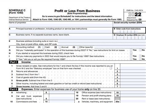 IRS Form 1040 Schedule C. Profit or Loss From Business | Forms - Docs ...