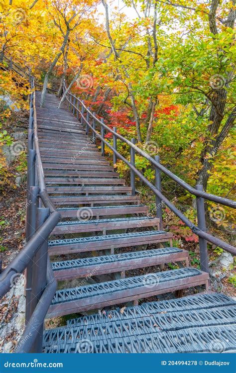 Steep Staircase at Bukhansan National Park Near Seoul, Republic of Korea Stock Photo - Image of ...