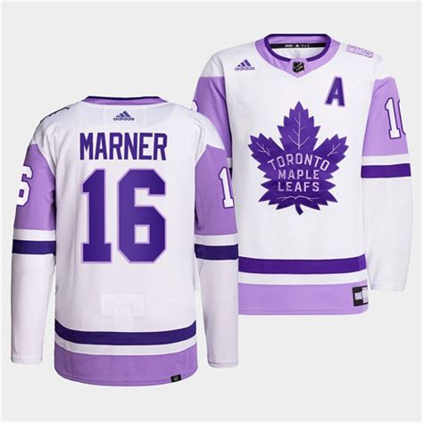 Men's Toronto Maple Leafs #16 Mitchell Marner 2021-22 White Purple ...