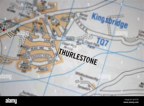 Thurlestone, Devon, United Kingdom colour atlas map Stock Photo - Alamy