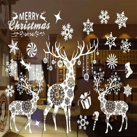 Merry Christmas White Reindeer & Snowflake Stickers – InStyle Walls LLC | Decoration noel, Decor ...