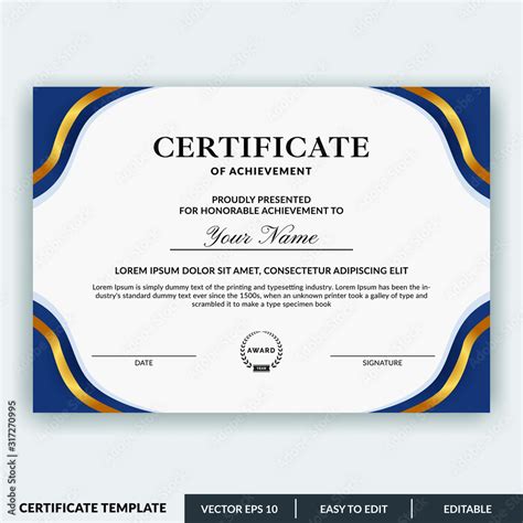 Certificate Of Honor Template