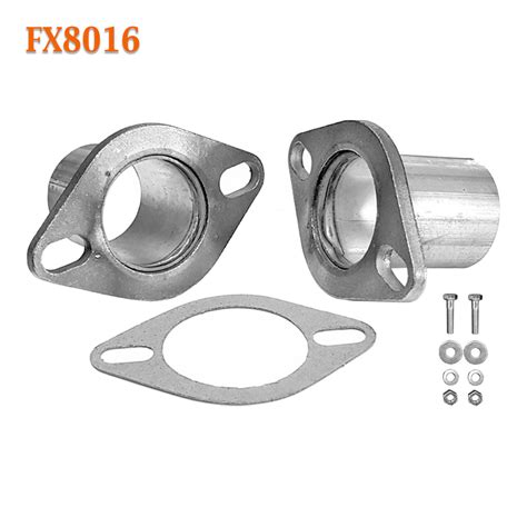 FX8016 2 1/4" OD Universal QuickFix Exhaust Oval Flange Repair Pipe Ki ...