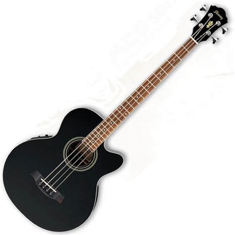 Ibanez AEB8E, Electro Acoustic Bass Guitar, Black at Gear4music.com