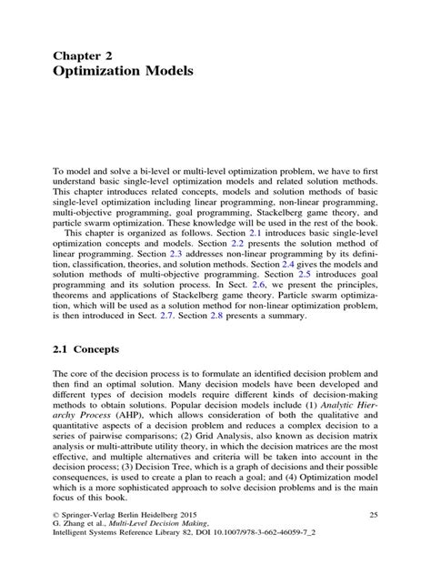 Optimization Models: 2.1 Concepts | PDF | Mathematical Optimization ...