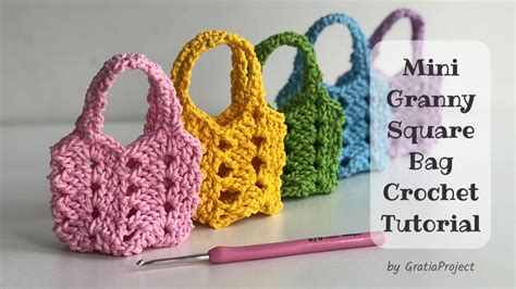 Mini Granny Square Bag Crochet Tutorial – Gratia Project