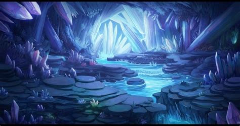 Crystal cave concept | 환상, 배경, 그림