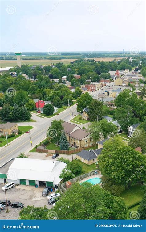 Aerial Vertical of Lucan, Ontario, Canada Stock Image - Image of office, aerial: 290363975