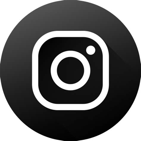 Black white, circle, high quality, instagram, long shadow, social, social media icon