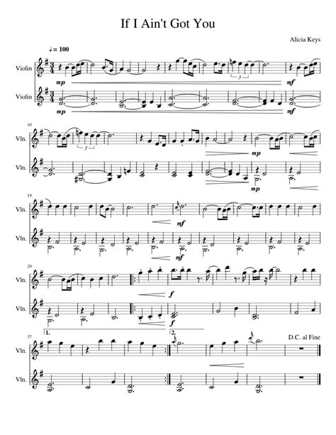 If I Ain t Got You sheet music for Violin download free in PDF or MIDI